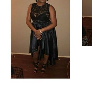 Long Black gown, lace top, flowing bottom